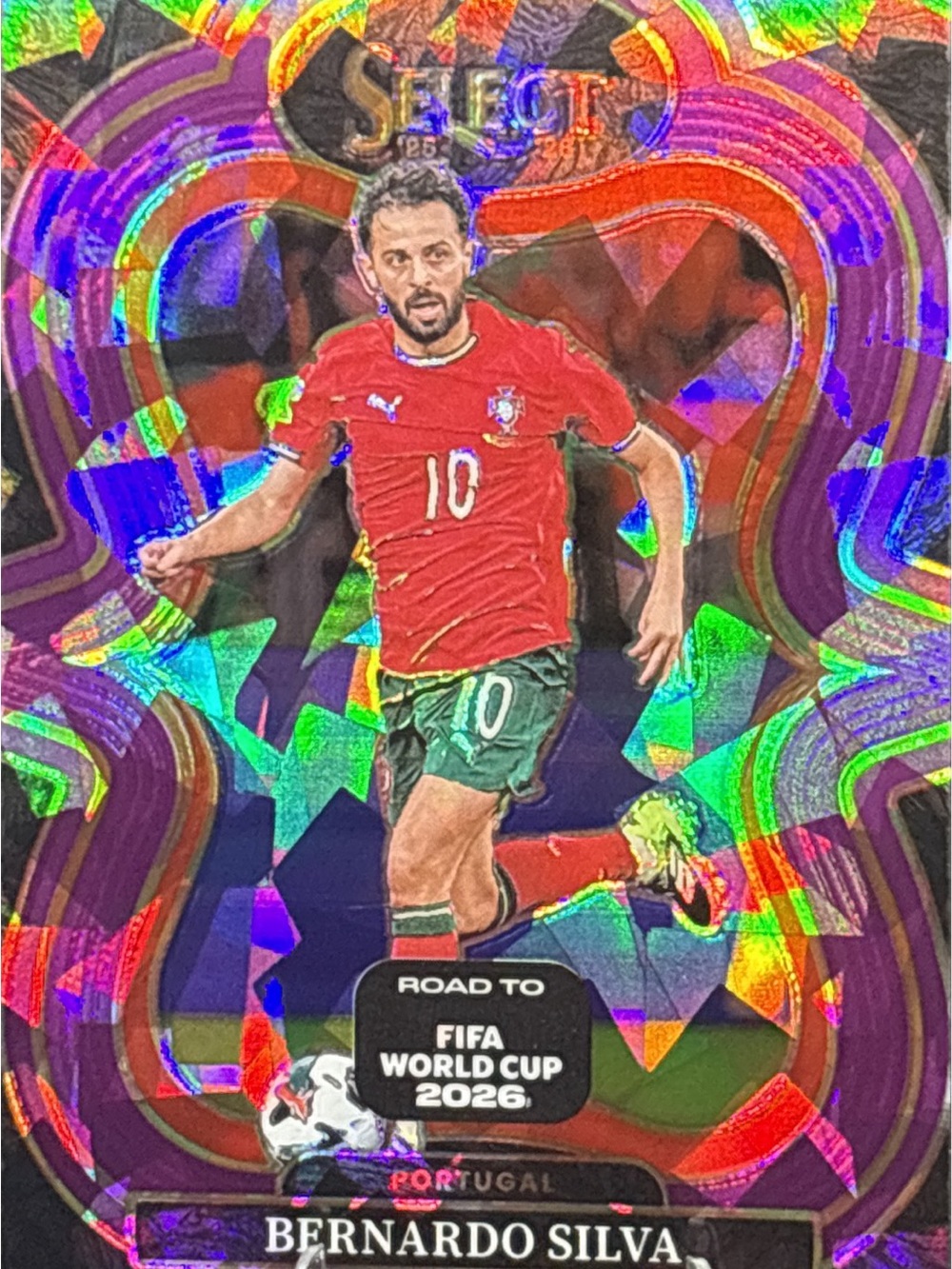 Panini Select Bernardo Silva Holo Soccer Card — Purple Parallel Prizm LE 204/599